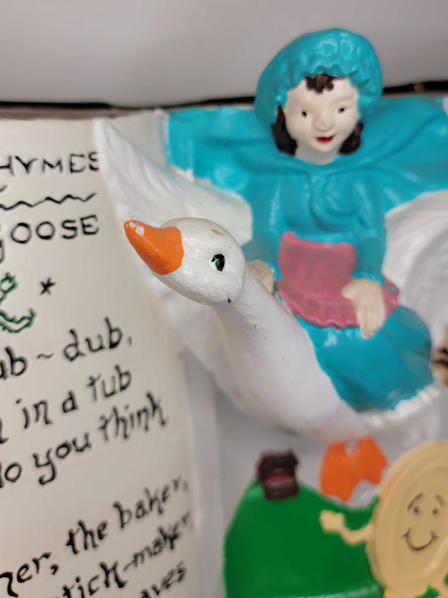 Vintage Mother Goose Ceramic Bisque Nursery Rhyme Book GARRY SHARPE DESIGN 1985