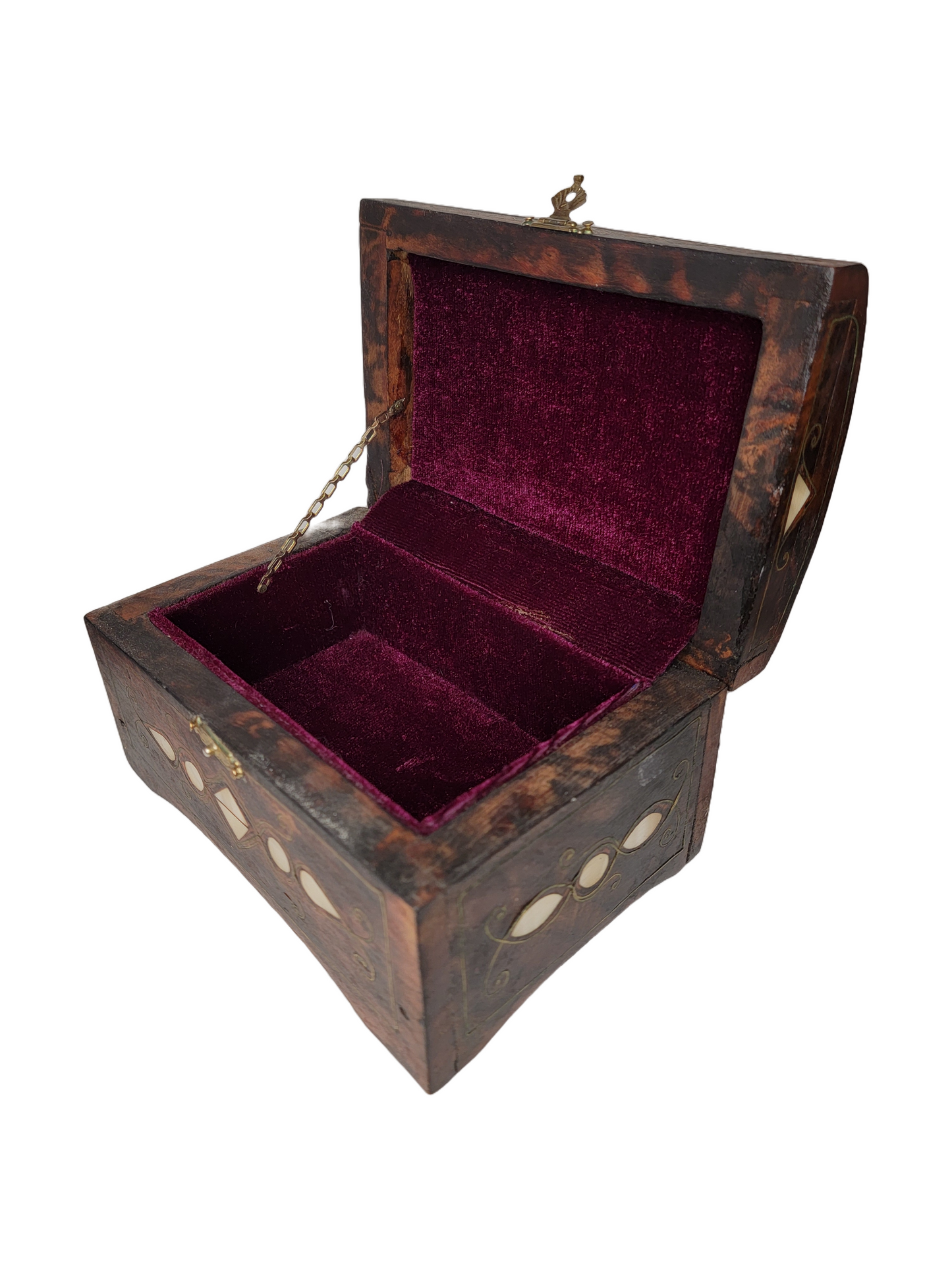 Handmade Wooden Box with Mother of Pearl Inlay