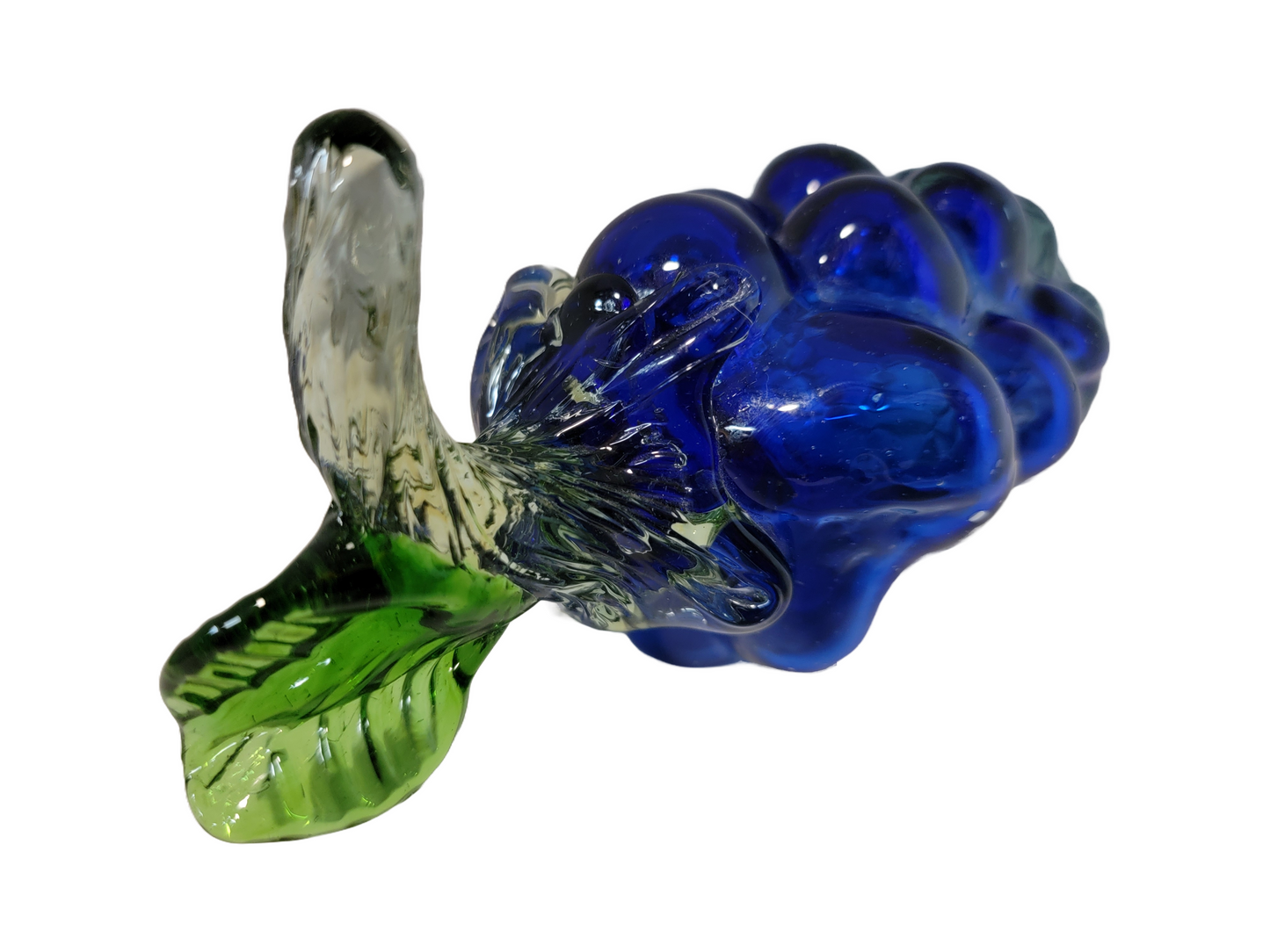 Cobalt Blue Glass Art Grape Cluster