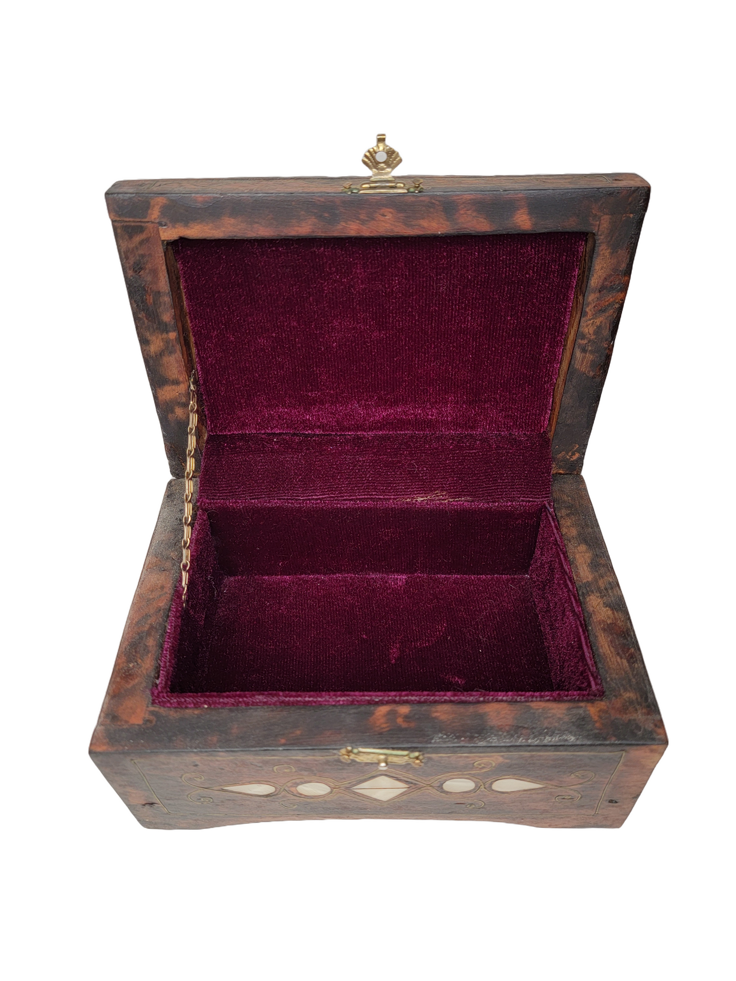Handmade Wooden Box with Mother of Pearl Inlay