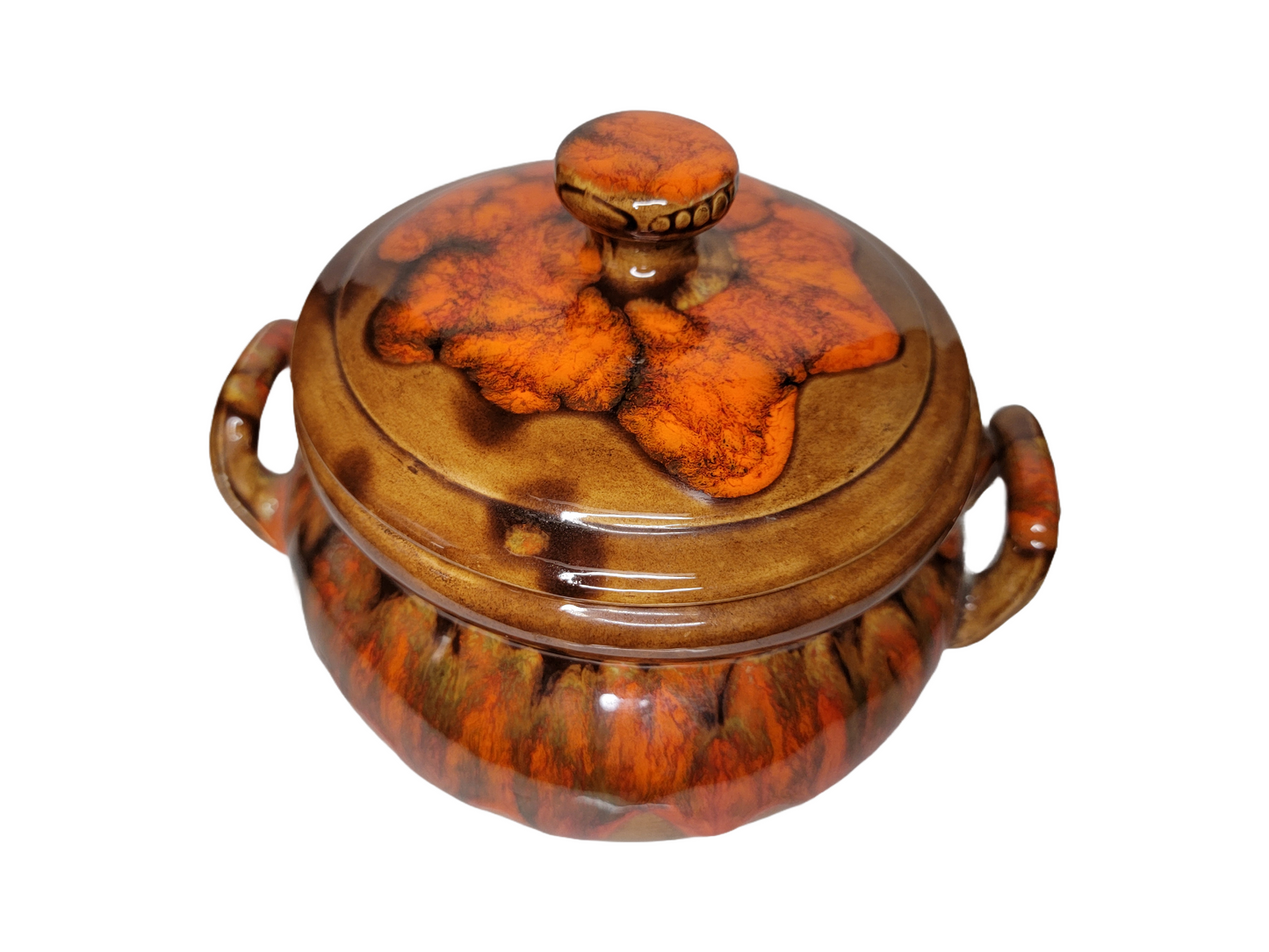 Vintage Drop Glaze Ceramic Pot with Lid