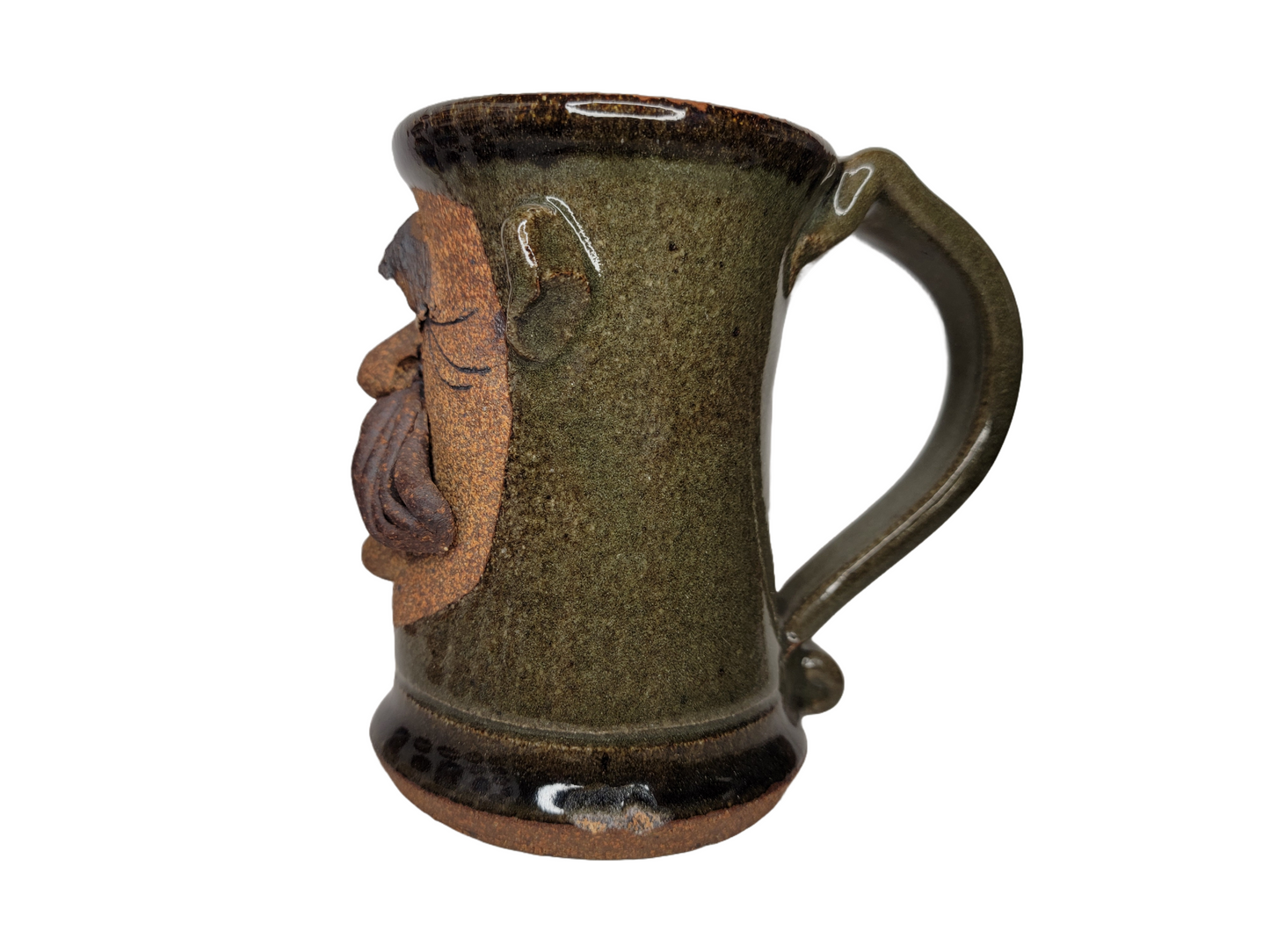Vintage Ugly Funny 3D Face Mug, MMS Mahon Stoneware Pottery Mustache