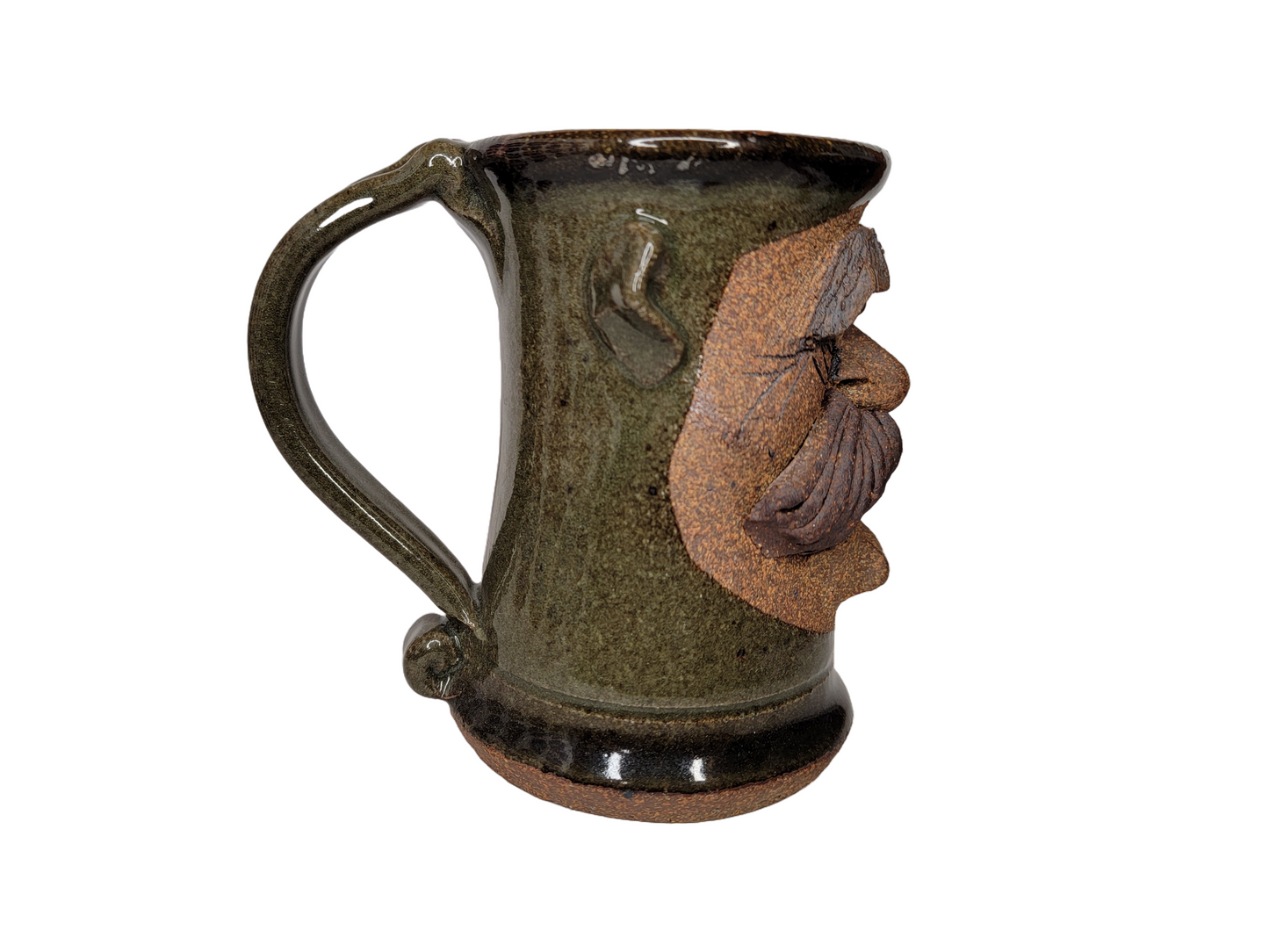 Vintage Ugly Funny 3D Face Mug, MMS Mahon Stoneware Pottery Mustache