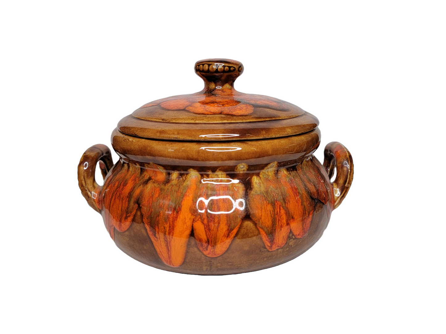 Vintage Drop Glaze Ceramic Pot with Lid