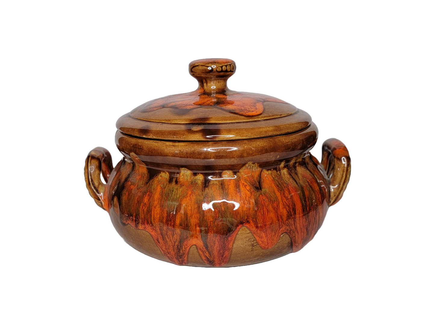 Vintage Drop Glaze Ceramic Pot with Lid