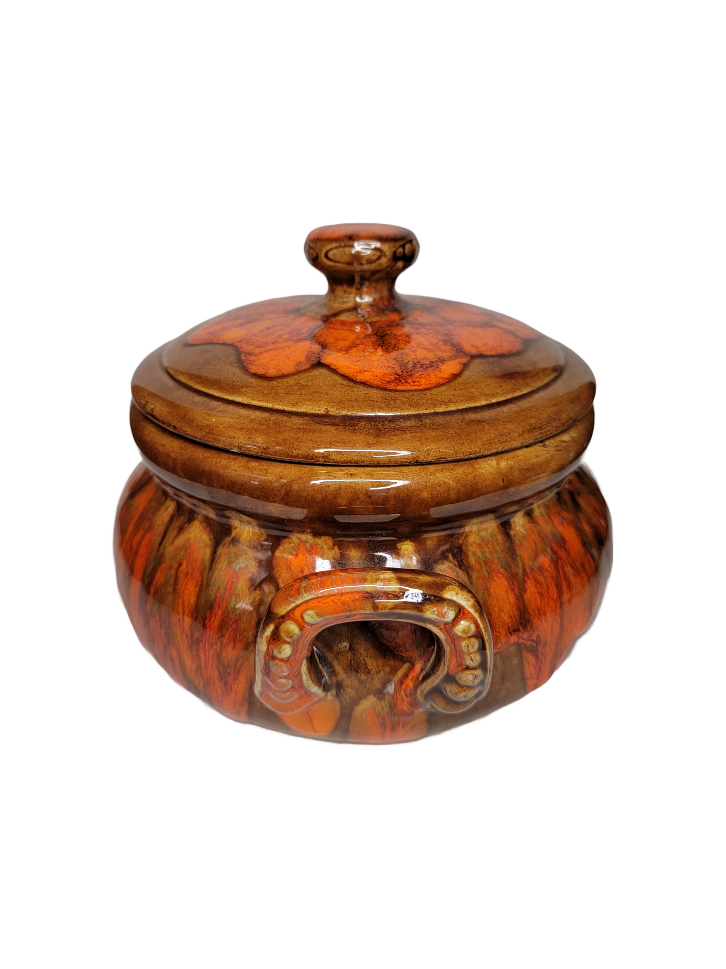 Vintage Drop Glaze Ceramic Pot with Lid