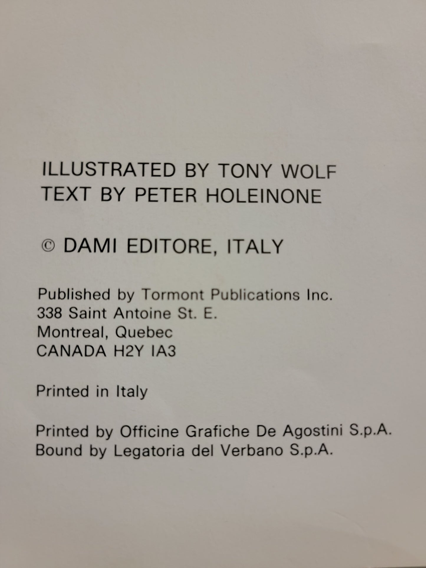 Vintage Story of Pinocchio and Other Tales by Tony Wolf and Peter Holeinone Book
Printed in Italy
