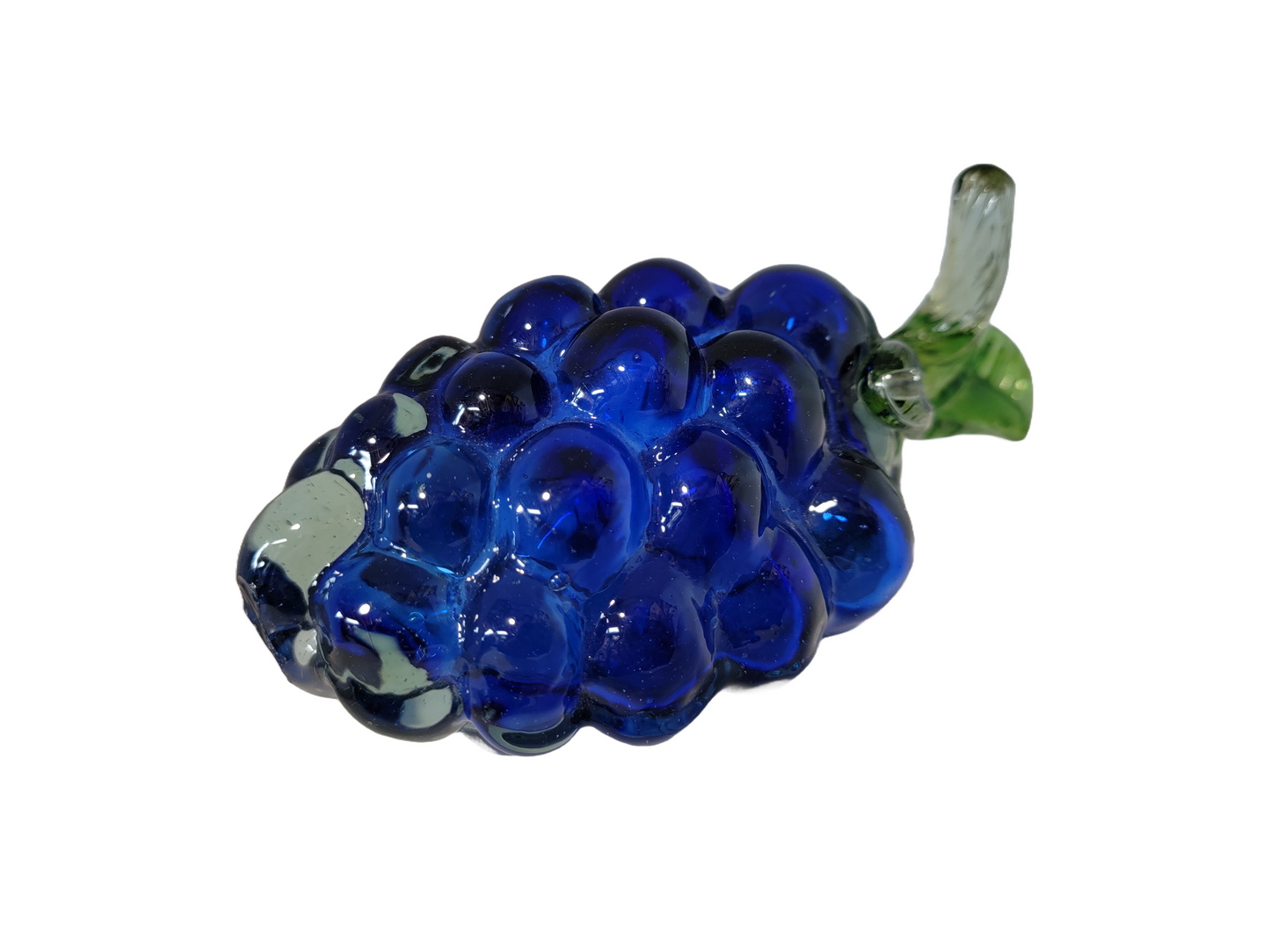 Cobalt Blue Glass Art Grape Cluster