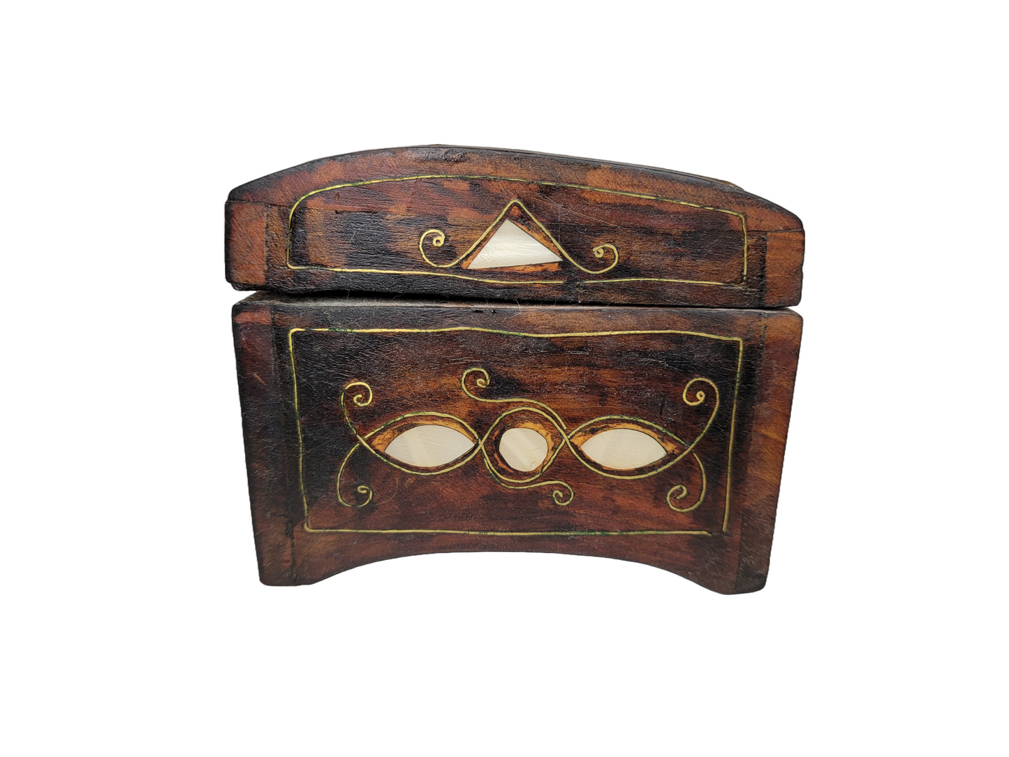 Handmade Wooden Box with Mother of Pearl Inlay