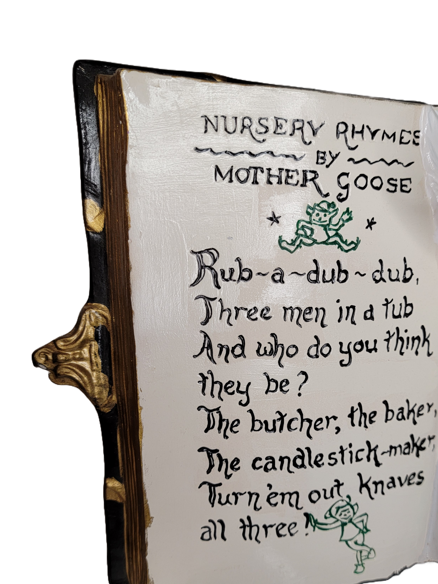 Vintage Mother Goose Ceramic Bisque Nursery Rhyme Book GARRY SHARPE DESIGN 1985