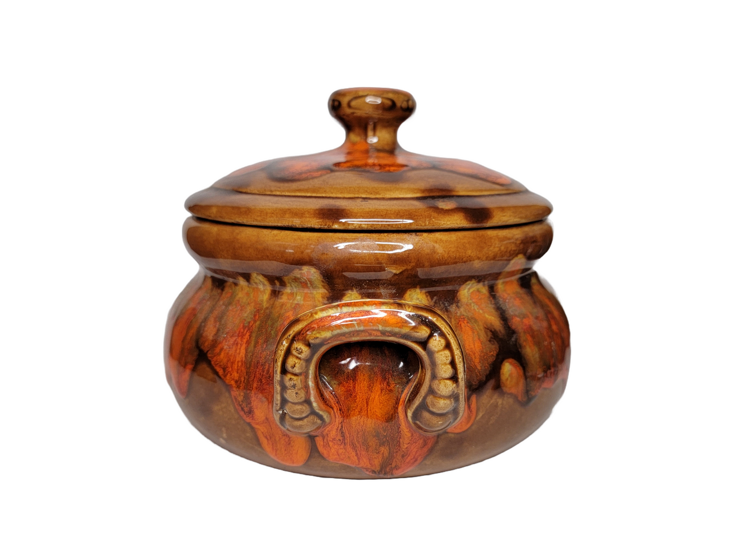 Vintage Drop Glaze Ceramic Pot with Lid