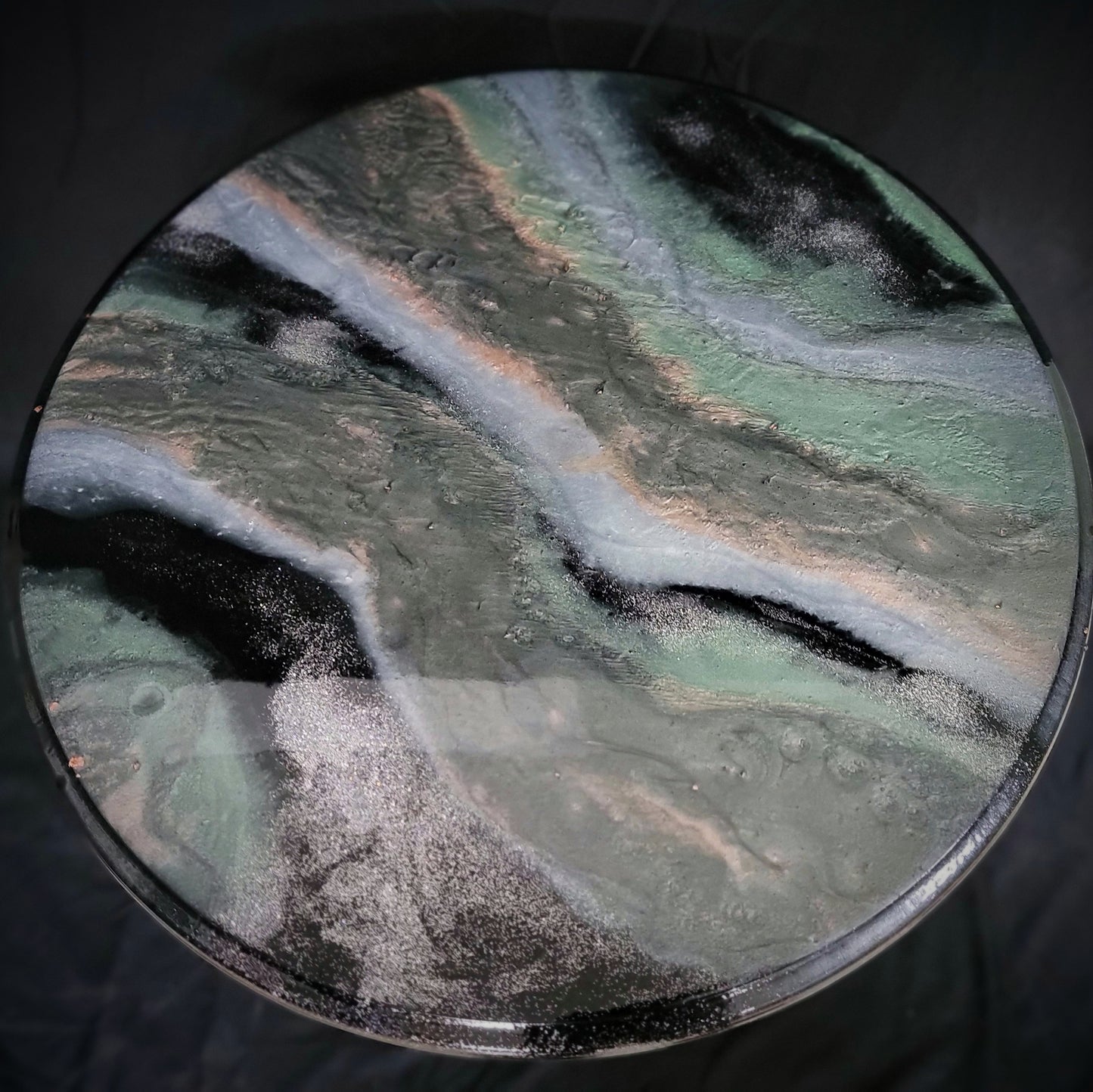 Refinished Resin Geode Wooden Table