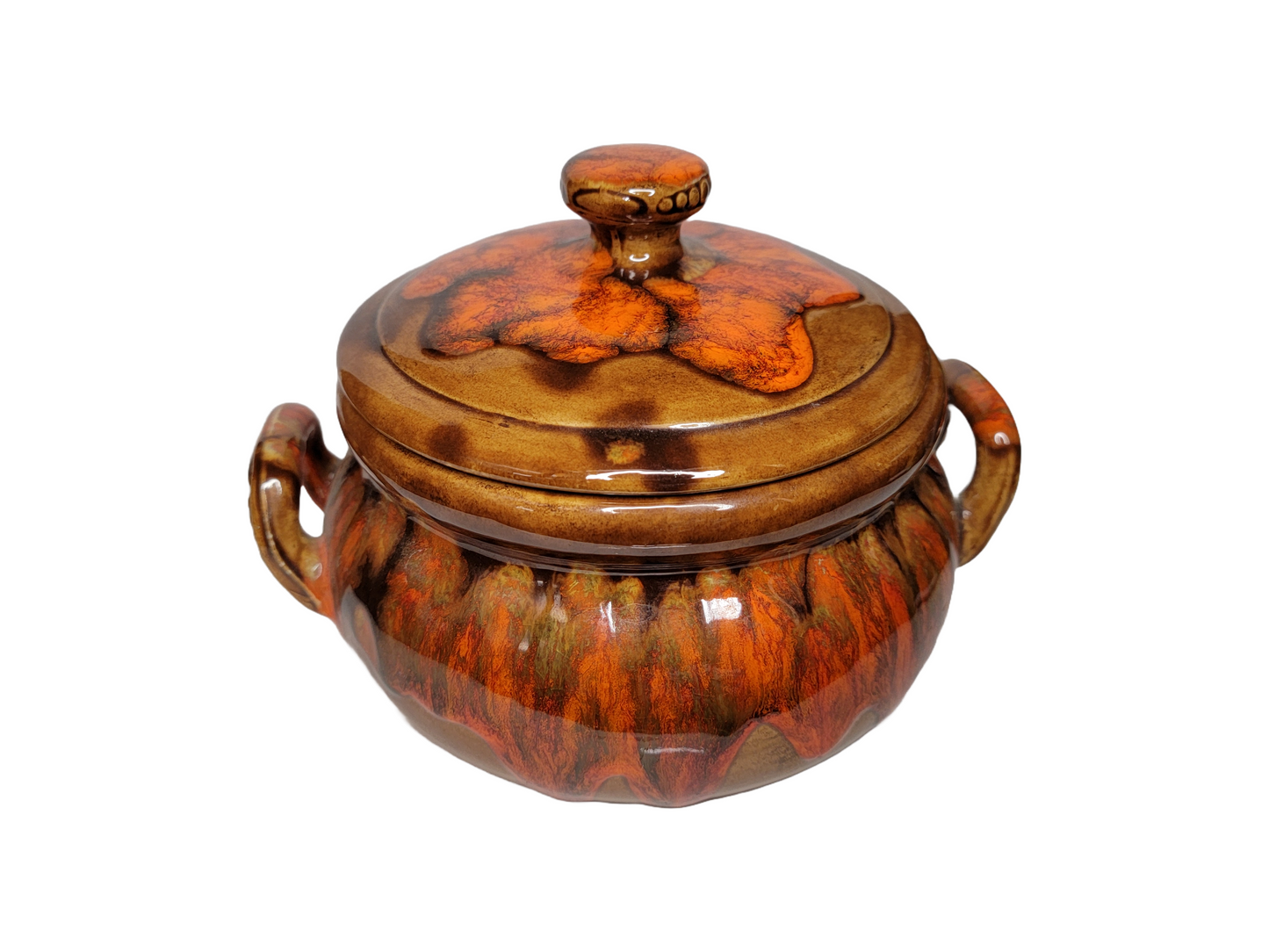 Vintage Drop Glaze Ceramic Pot with Lid