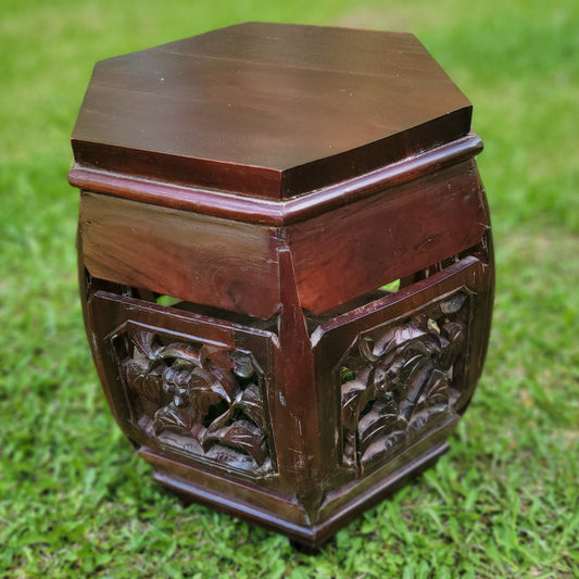 Antique Carved Wooden Side Table