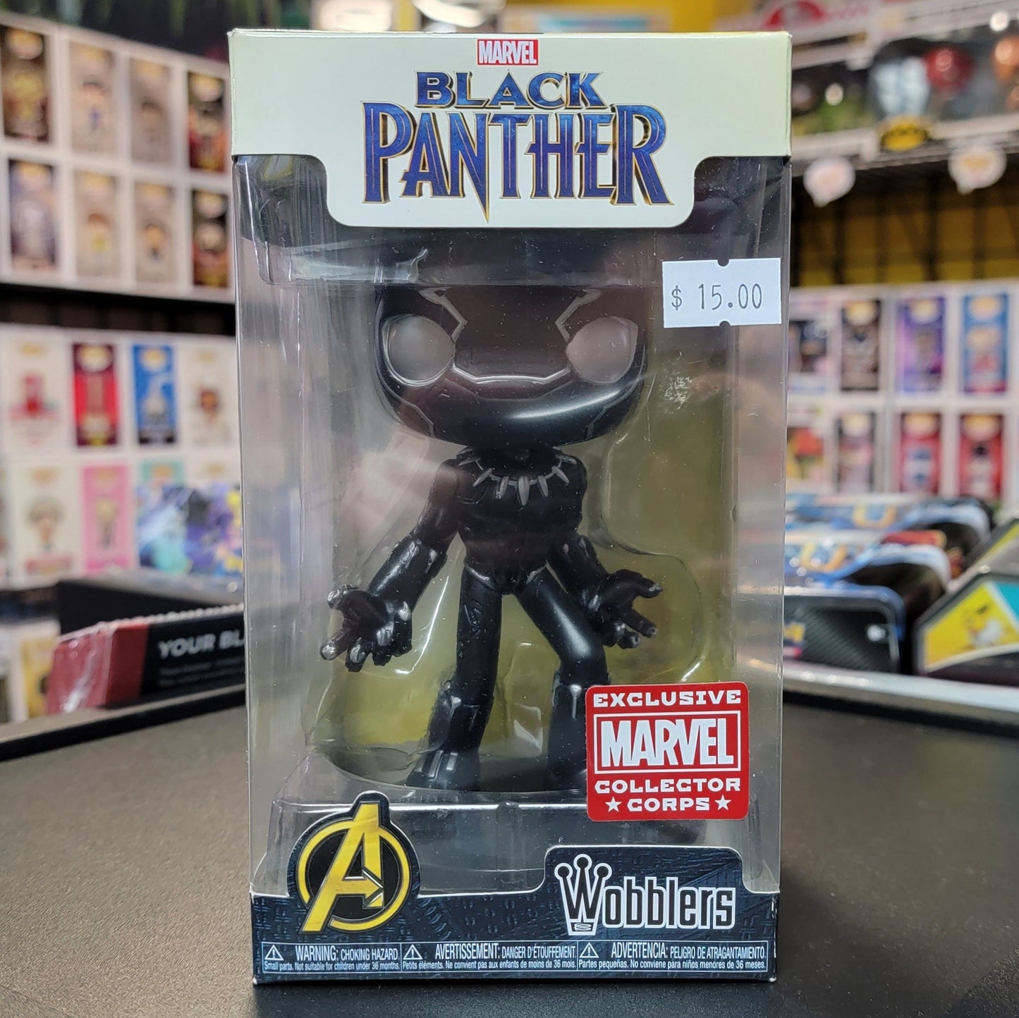 FUNKO WACKY WOBBLERS BLACK PANTHER Funko Exclusives POP! Marvel