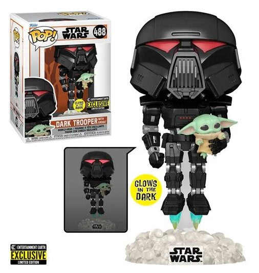 THE MANDALORIAN Dark Trooper w/ Grogu GITD Entertainment Earth Exclusive Pop! Funko Exclusives POP! Star Wars